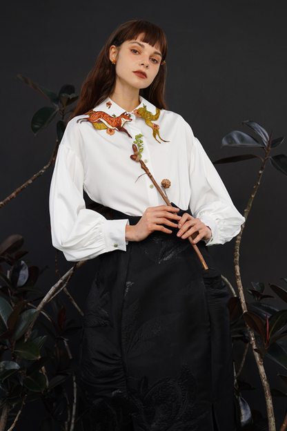 アニマルカラーレトロシャツ