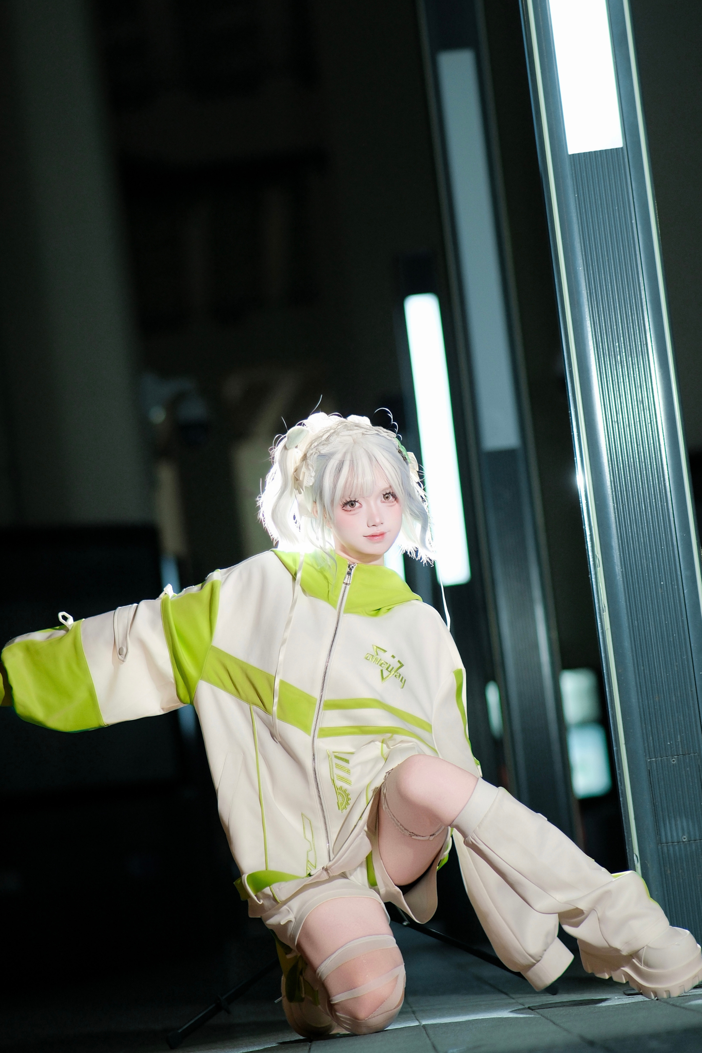 サブカルサイバージャケット+ショートパンツ+レッグカバー