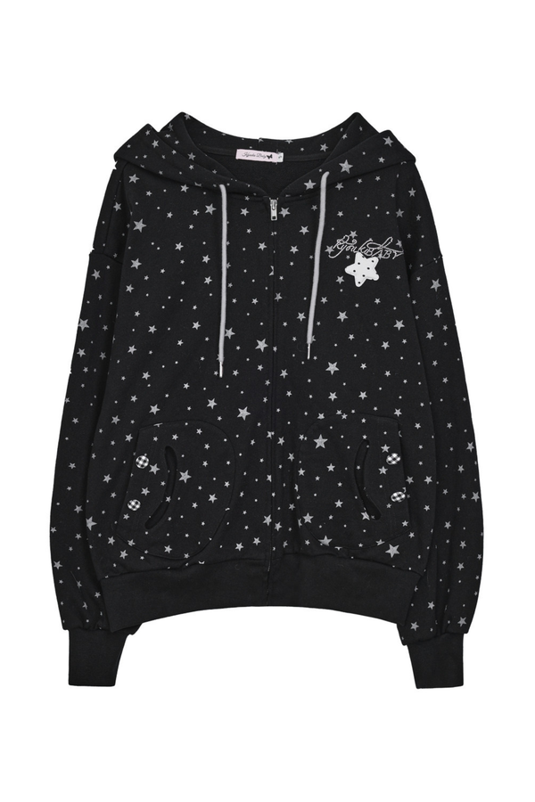 Star Design Hoodie + Loose Pants