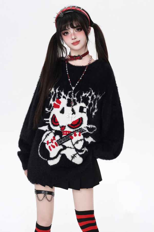 ロックベアルーズクルーネックトップス