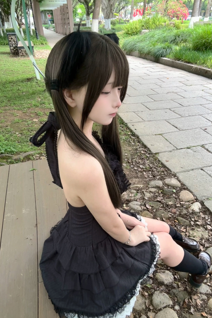 ダークレースリボンドレス+ジャケット