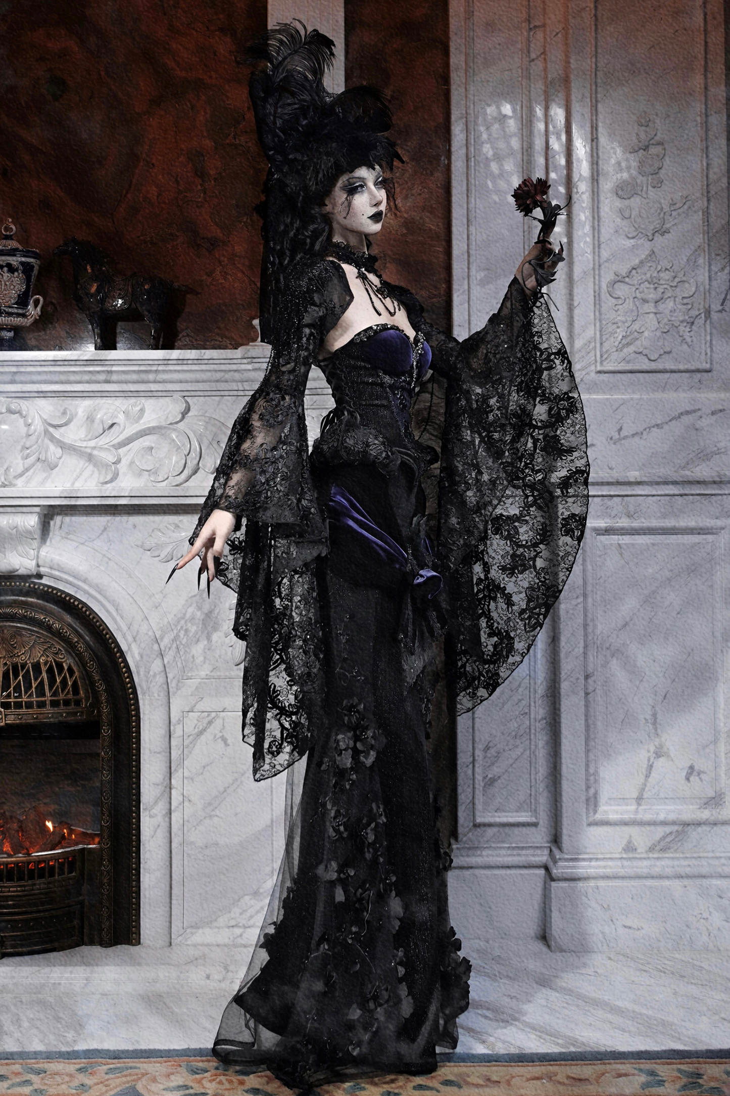Gothic Gorgeous Sheer Sleeved Shawl
