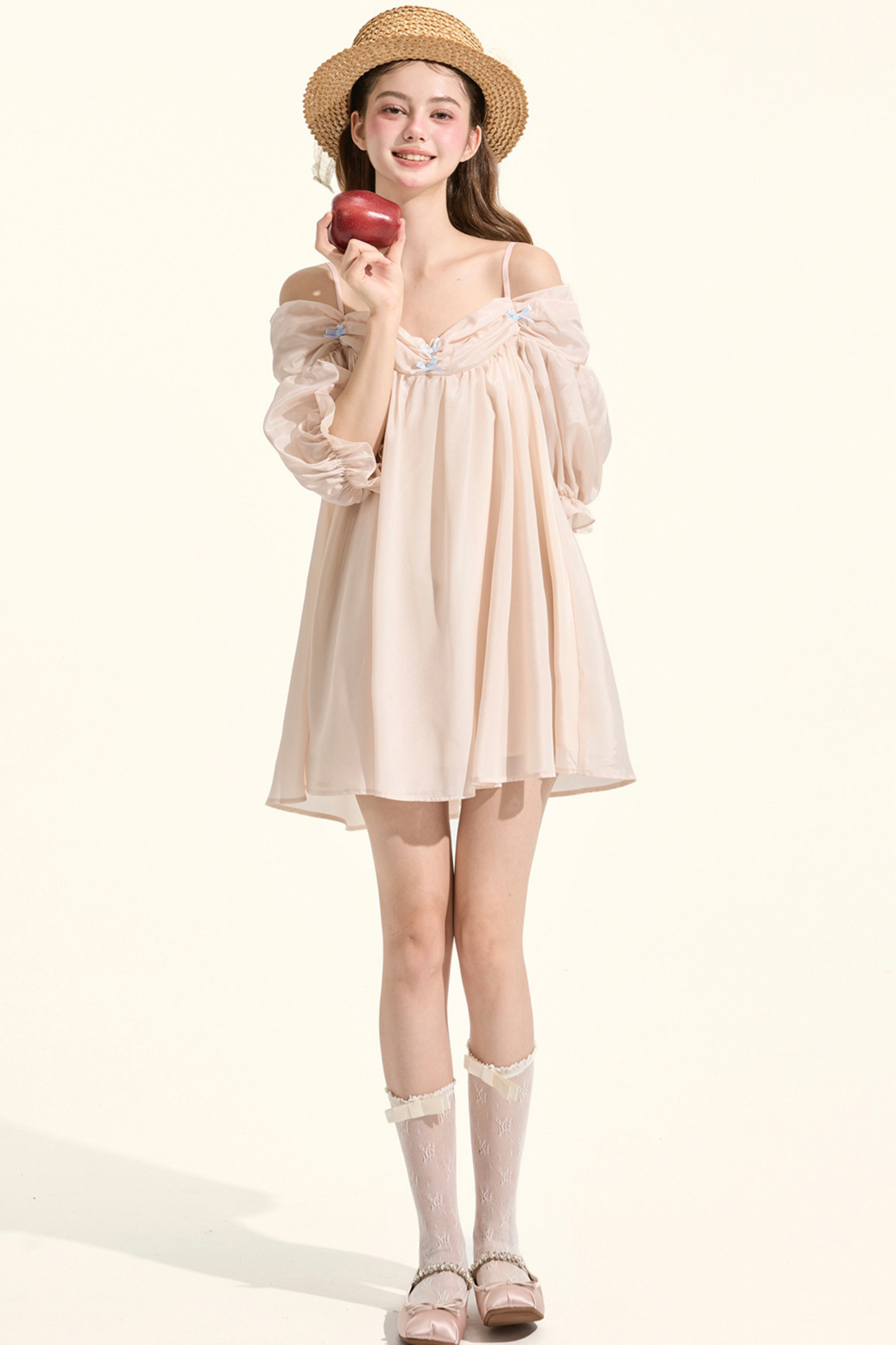 Almond Macaroon One Shoulder Nightdress