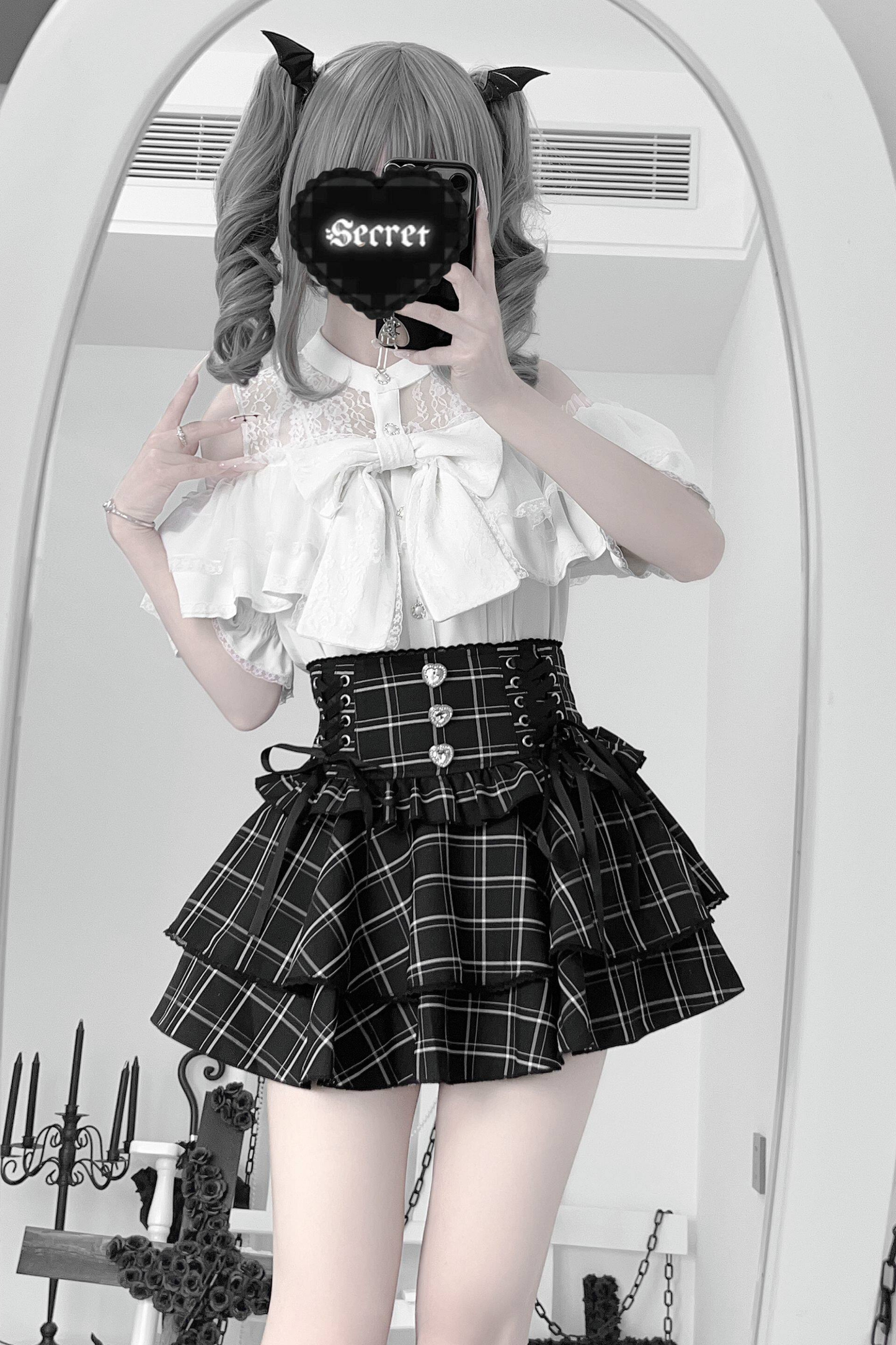 Misty Island Plaid Mini Skirt