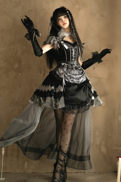 Dark Knight Rose Gothic Dark Cross Elegant Crachely Love Lolita Dress