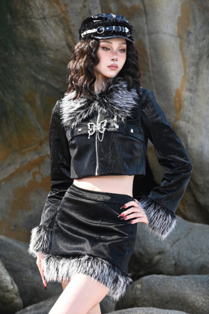 Butterfly Fur Short Jacket