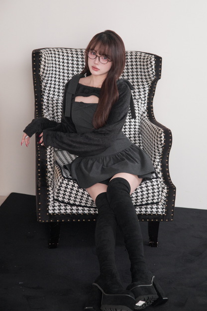 リボンサスペンダードレス+トップス