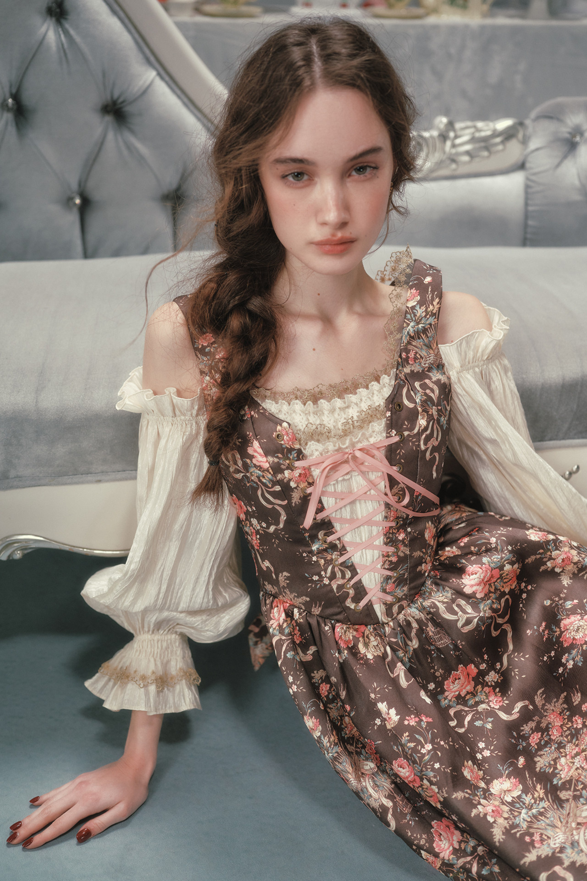 French Vintage Floral Art Dress – Belchic