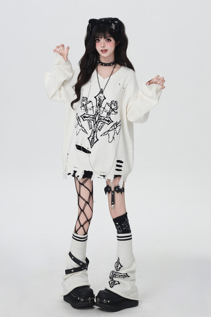 クロスサブカルチャーニットレッグウォーマー