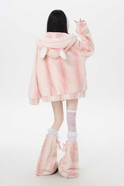 スイートフリースアニマルフードジャケット