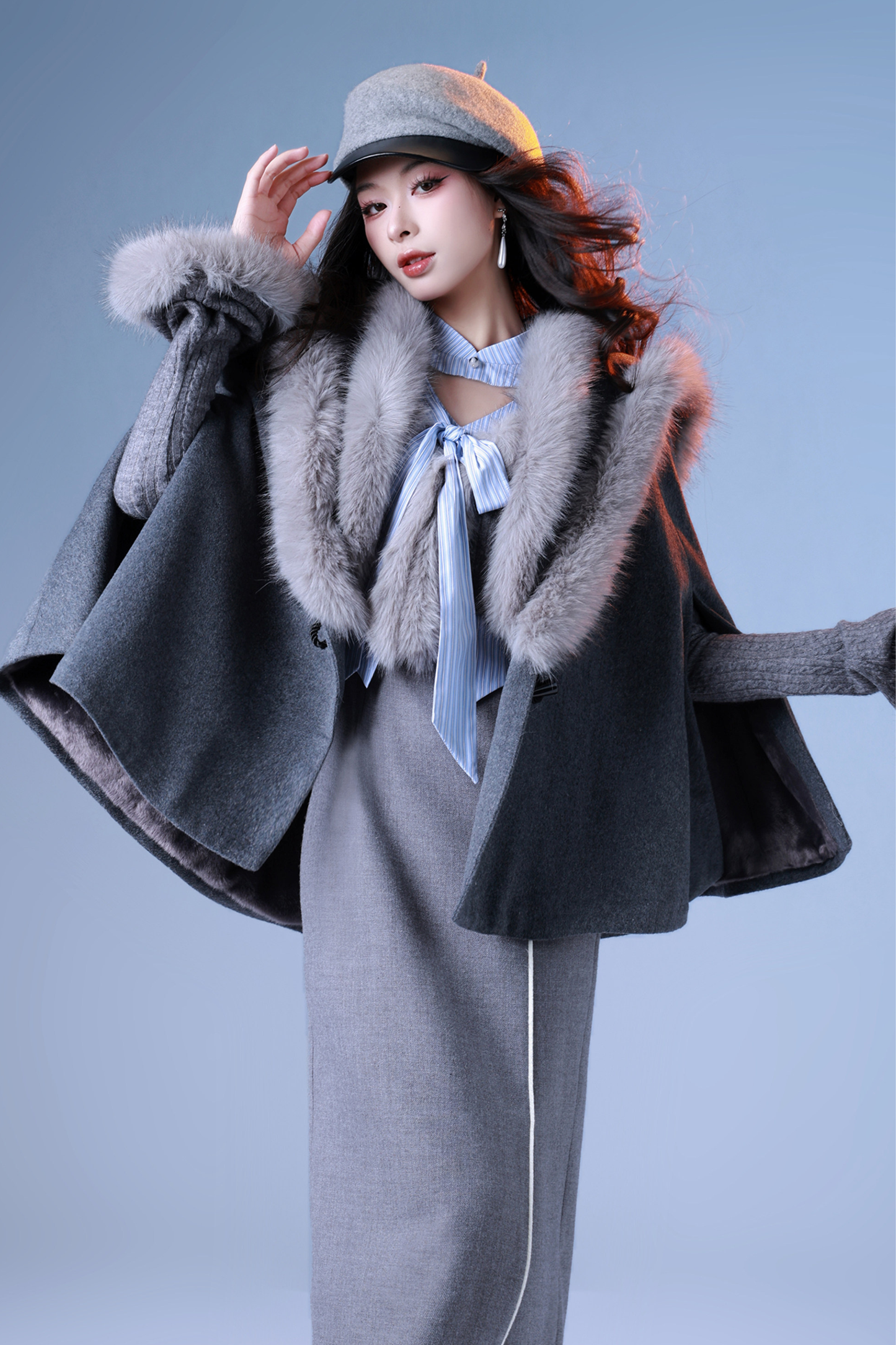 Mode Fur Cape Coat