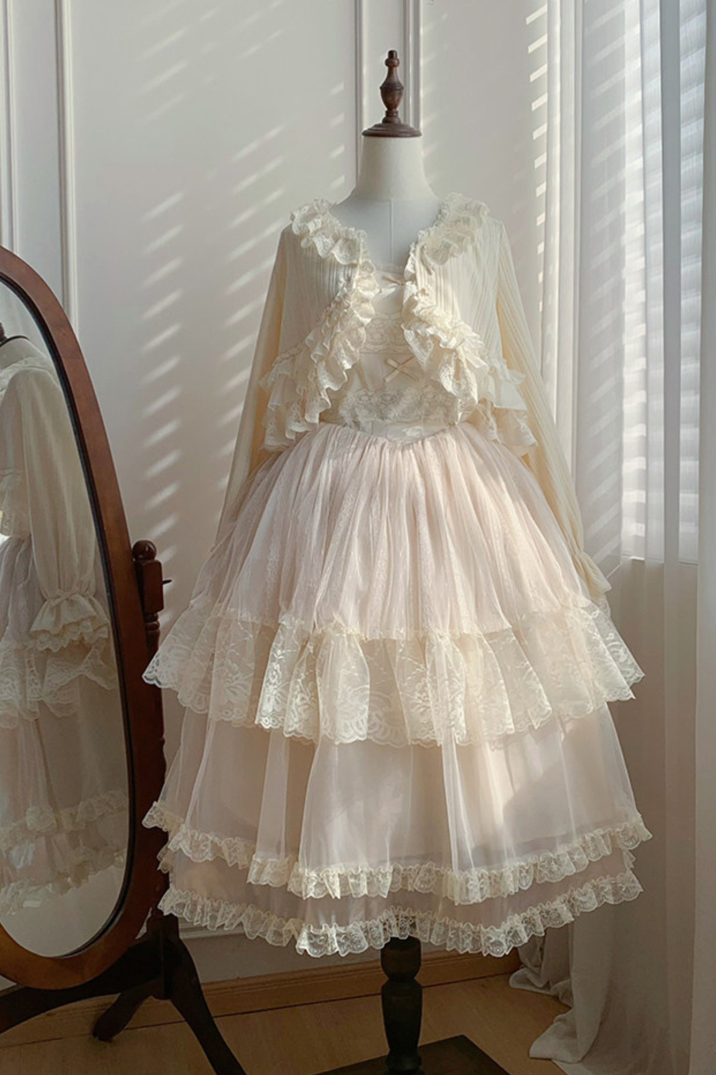 レーストリムニットカーディガン