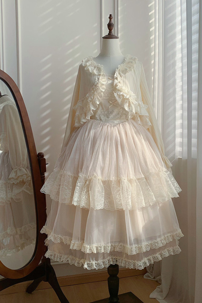 レーストリムニットカーディガン