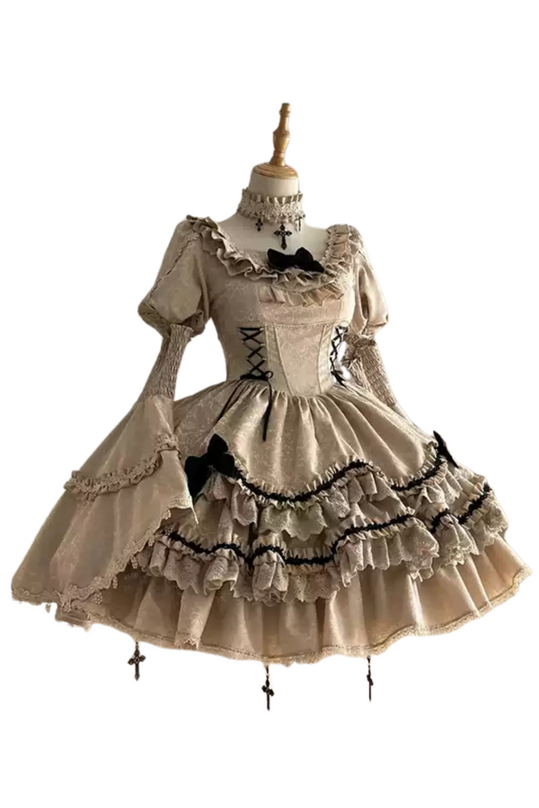 【予約商品】ダークゴージャススタイルジェネラルカラーレトロゴシックドレス