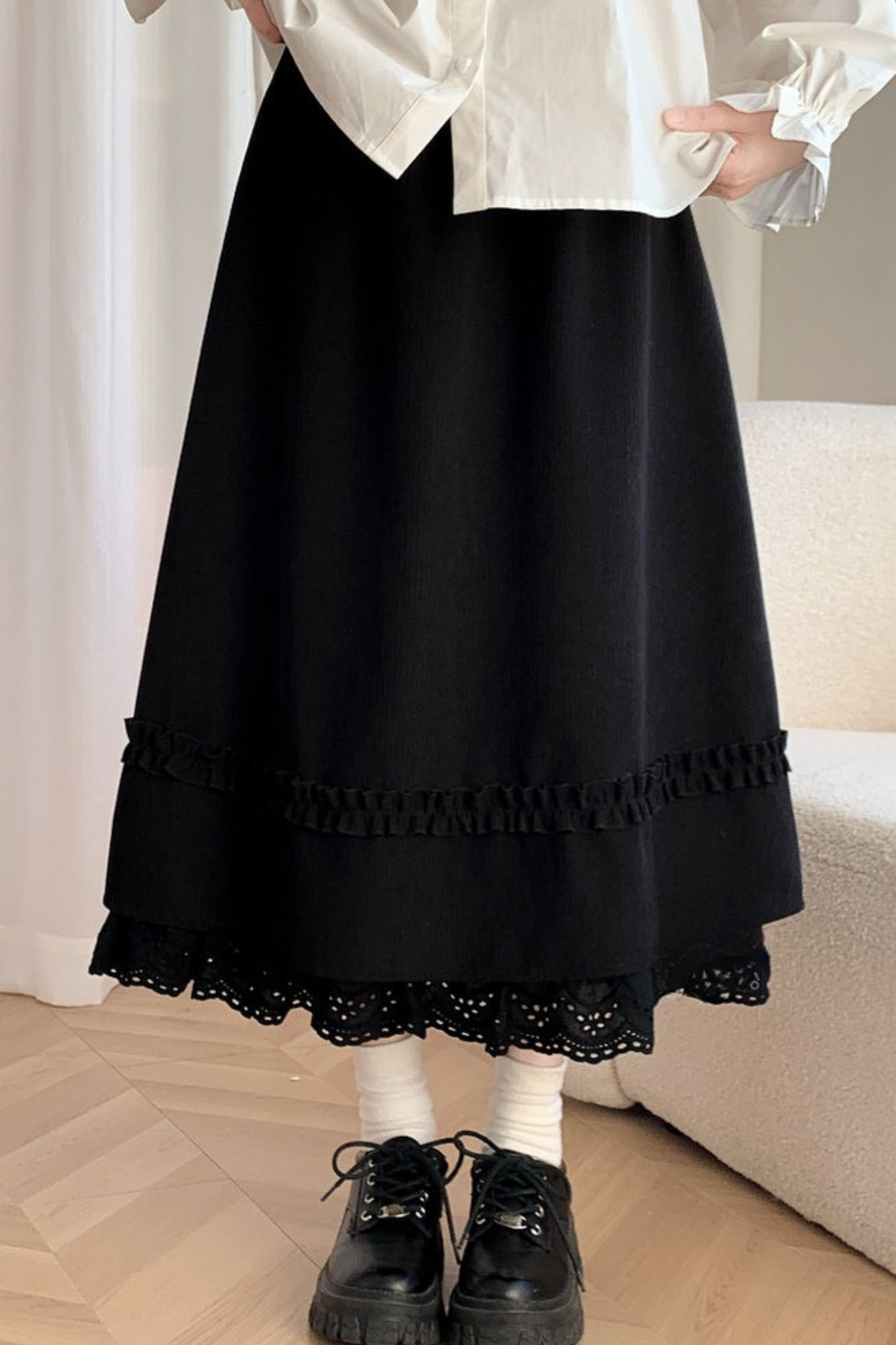 レースプレッピースタイルスカート