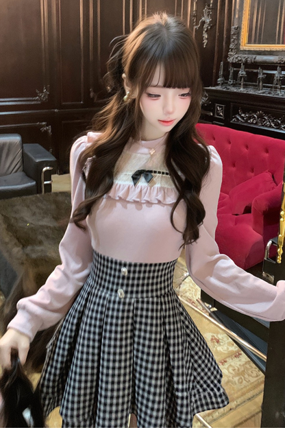 Sweet Graphic Check Dress