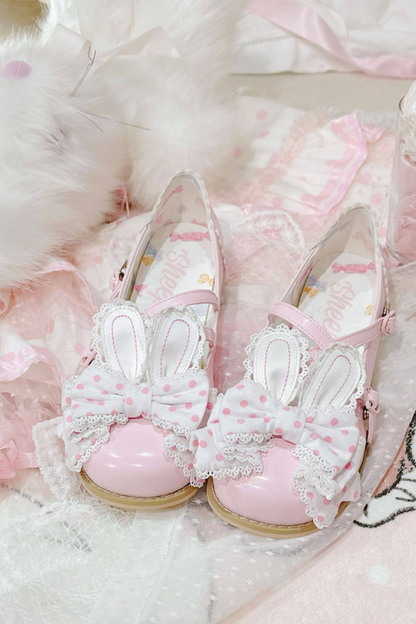 Sheep Puff Polka Dot Shoes