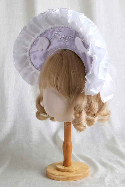 Baby feather doll Lolita flat hat + hood