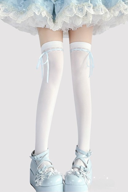 Ribbon Over-Knee Knee-High Socks