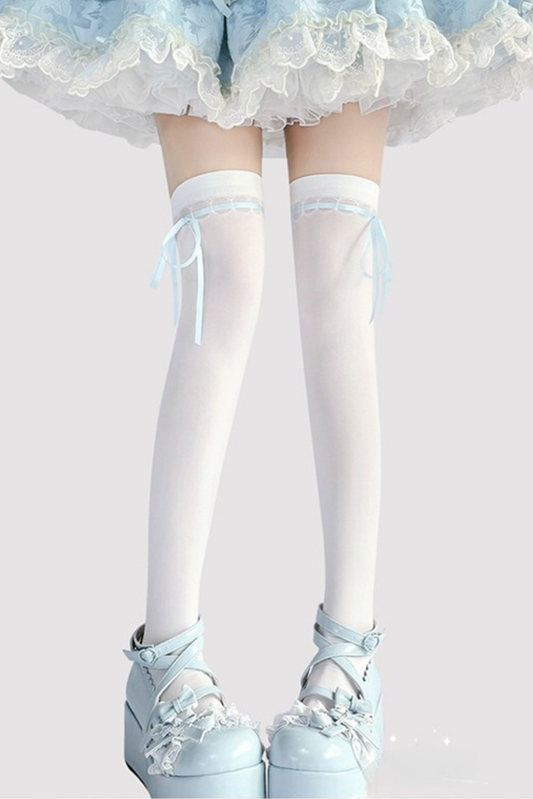 Ribbon Over-Knee Knee-High Socks