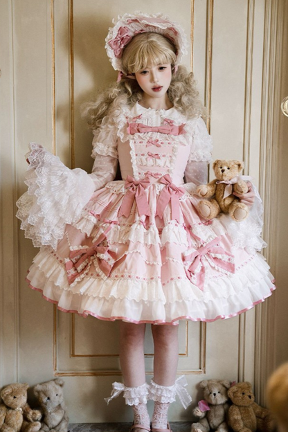 [Pre-order product] Lily's Tea Party Antique Lolita Dress Complete
