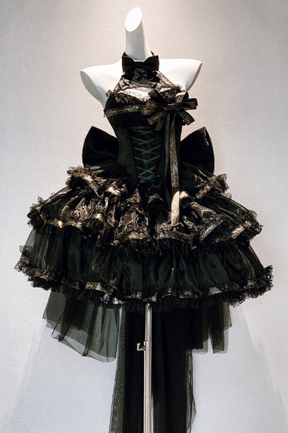 Ribbon Halter Neck Slim Lolita Dress