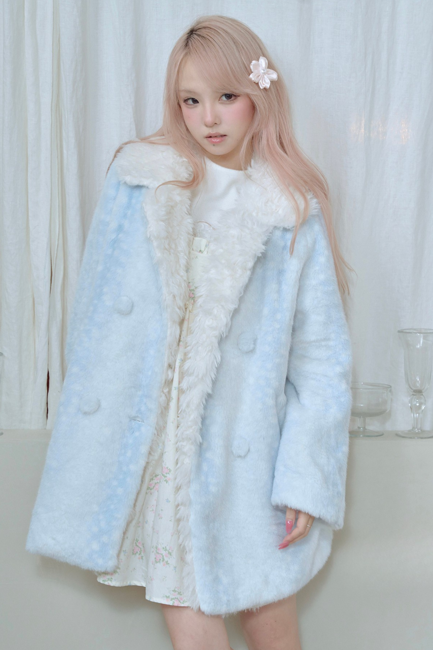 Gradient Rabbit Fur Coat
