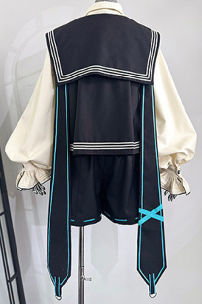 Cyber-Prince-Weste + Hemd + Kurze Hose + Krawatte