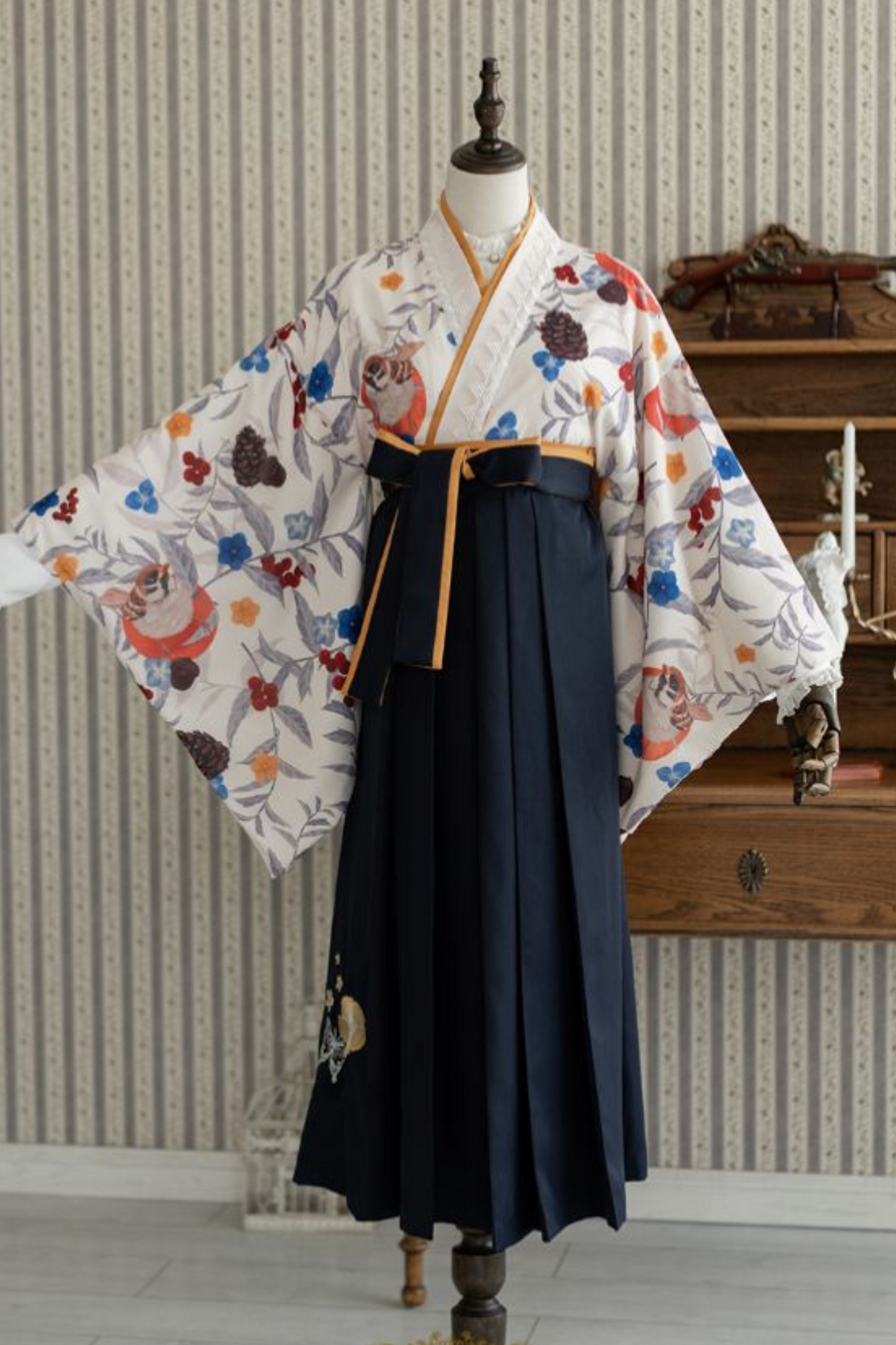 レトロ手毬和装トップス