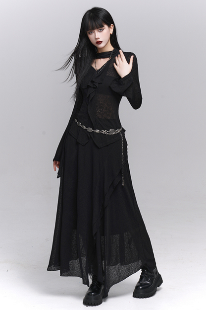 ダークシックトップス＋ロングスカート