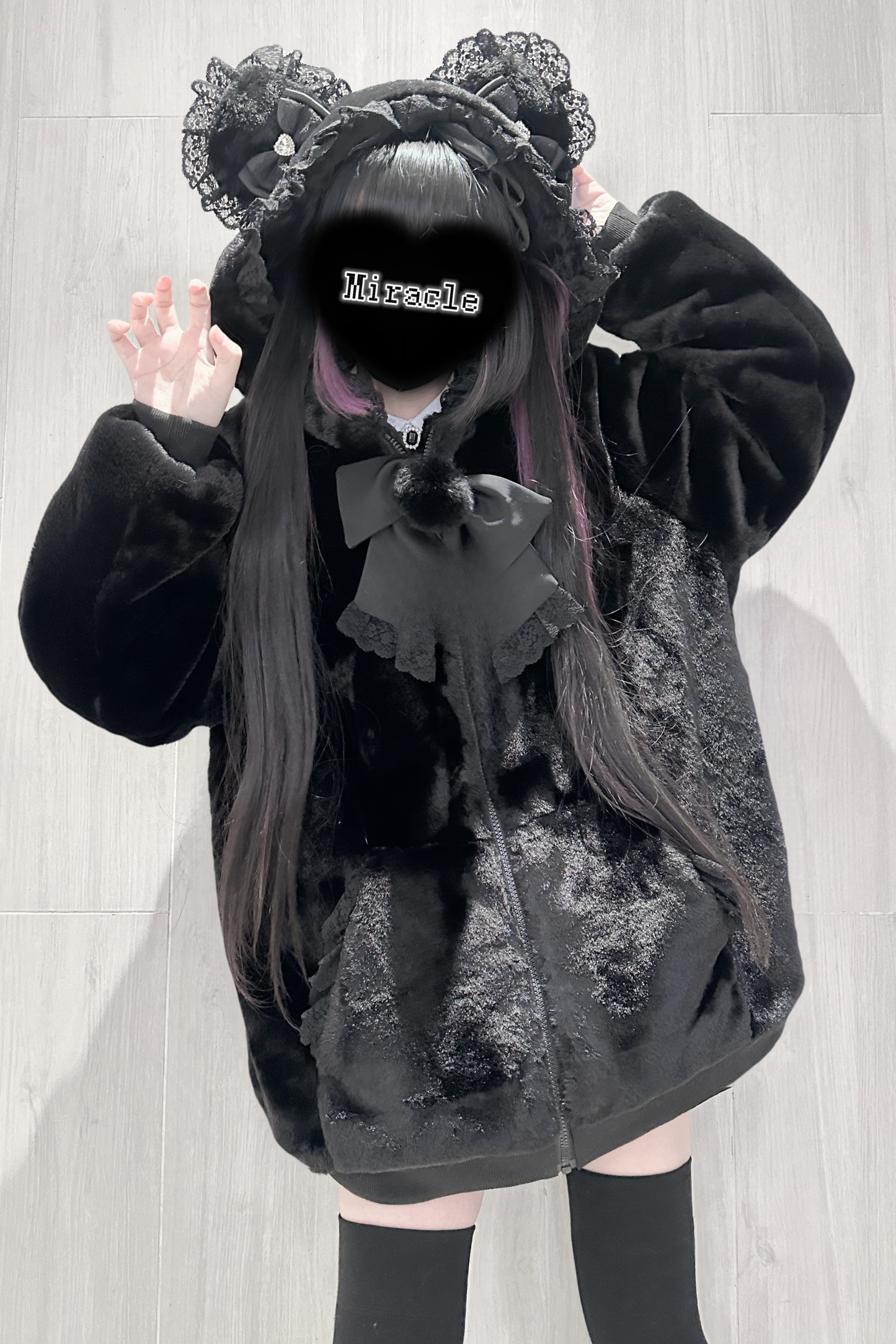 Snow Mouse Lace Fur Coat