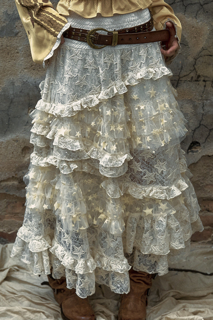 Romantischer Retro-Spitzenrock