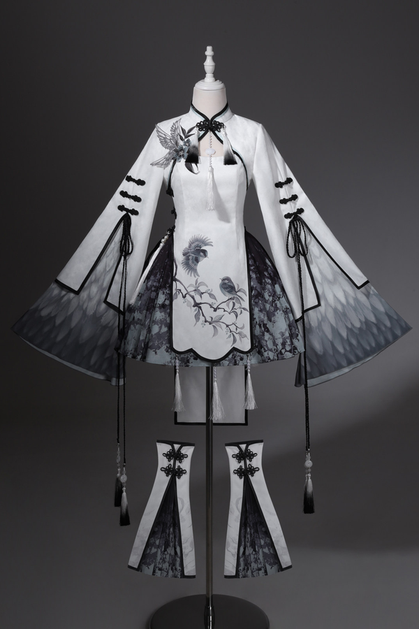 チャイナトップス+スカート+キャミソールドレス+レッグウォーマー