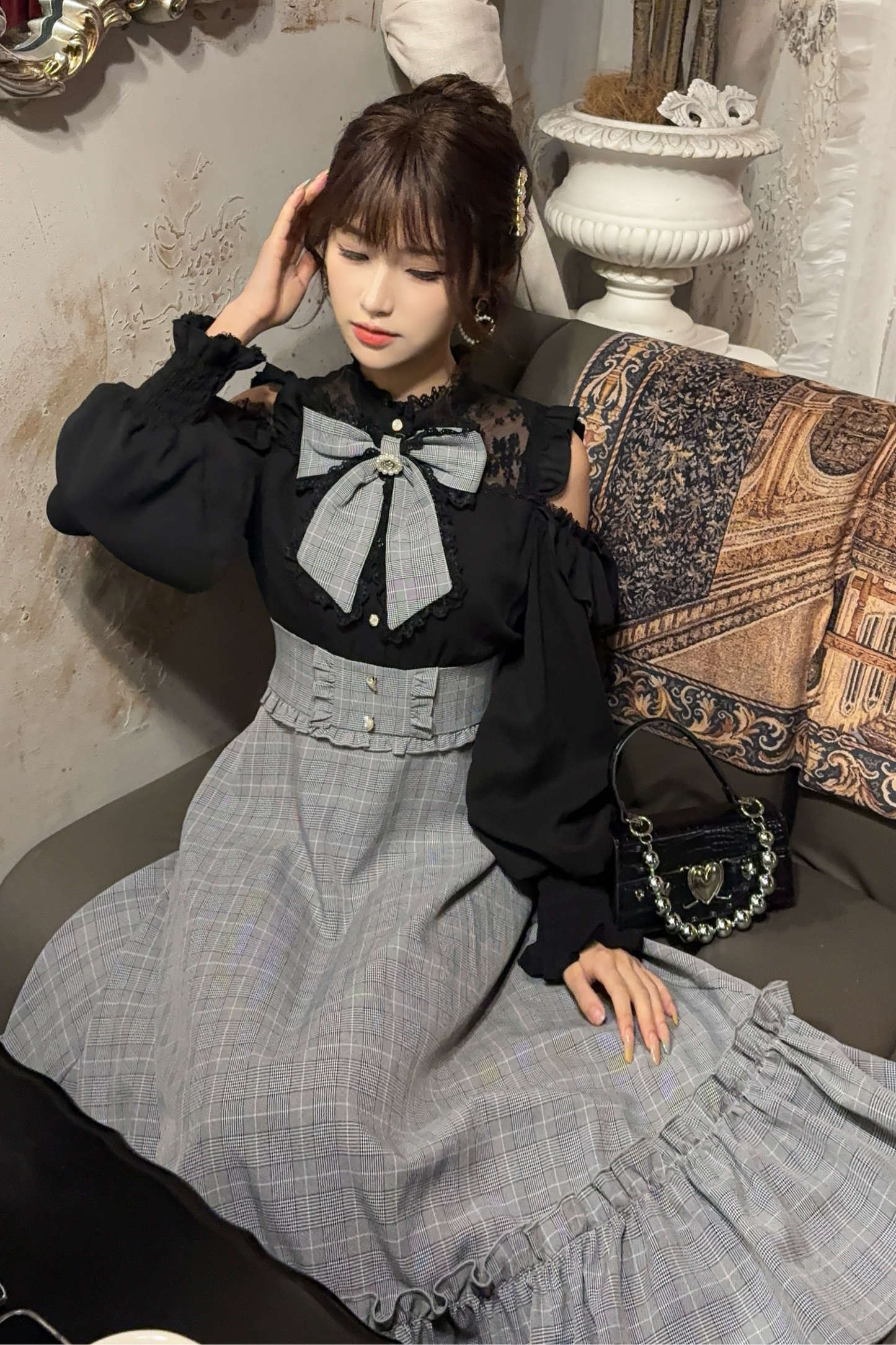 Mine Cute Bicolor Ribbon Dress