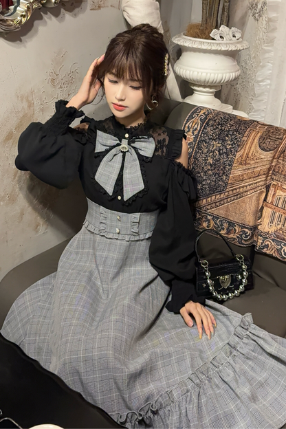 Mine Cute Bicolor Ribbon Dress