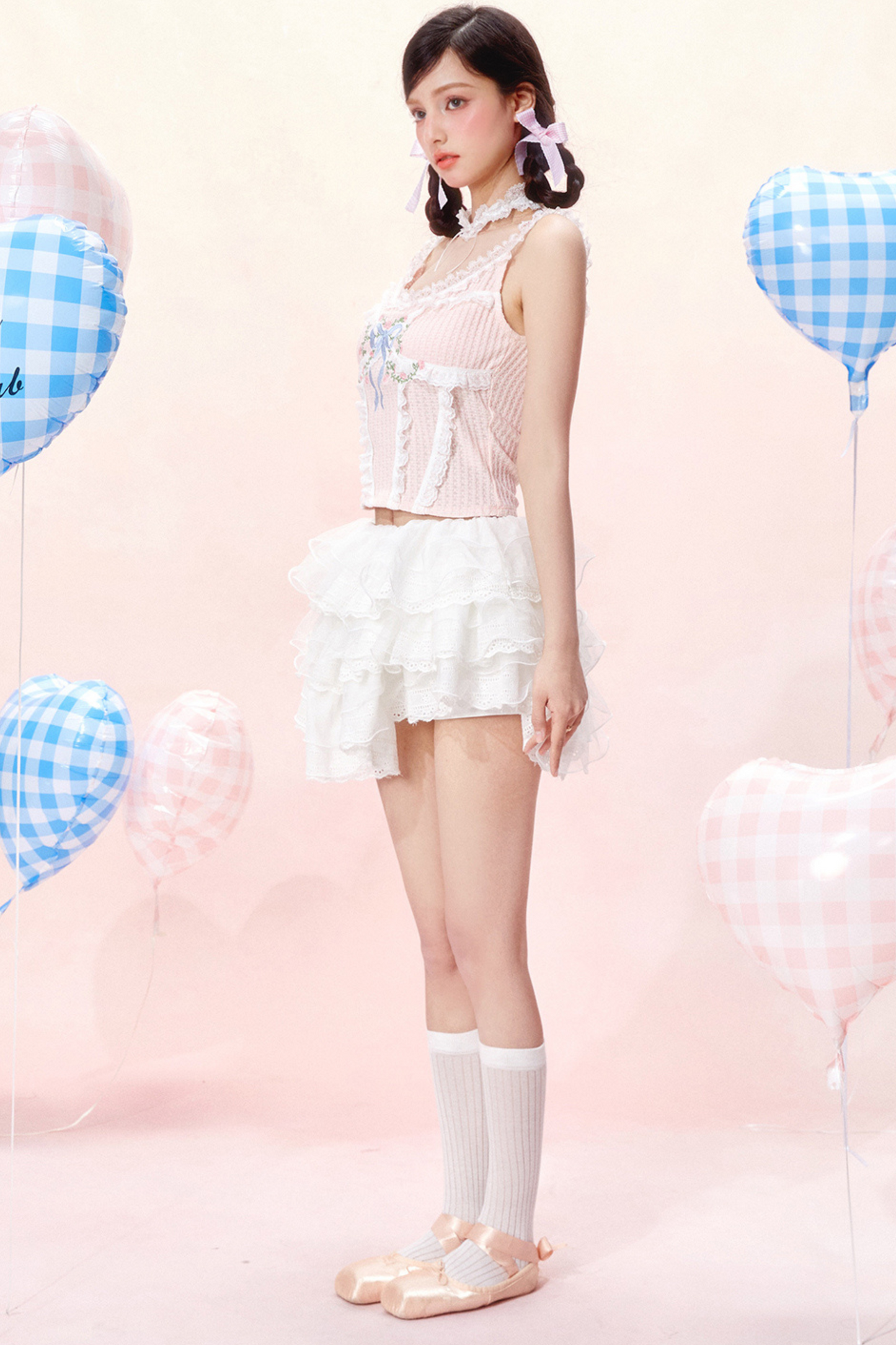 レーススイートリボンデザインコルセットトップス