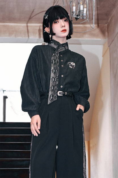 Draped Bat Sleeve Printed Hooded Hoodie