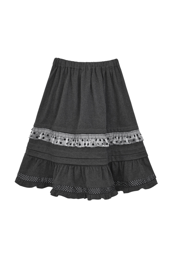 Dot Sleeve Y2K Top + Flare Skirt