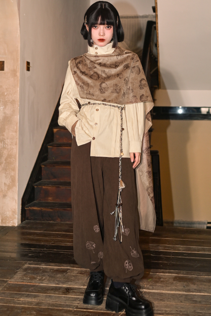 Cape stand collar design niche shirt