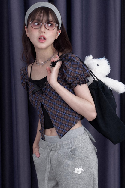 バッグリボンスウェットルーズパンツ