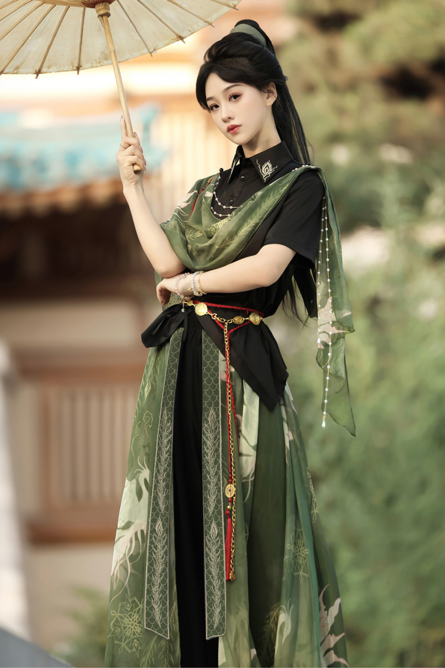 ネバーレスアイランドチャイナトップス+バルーンパンツ