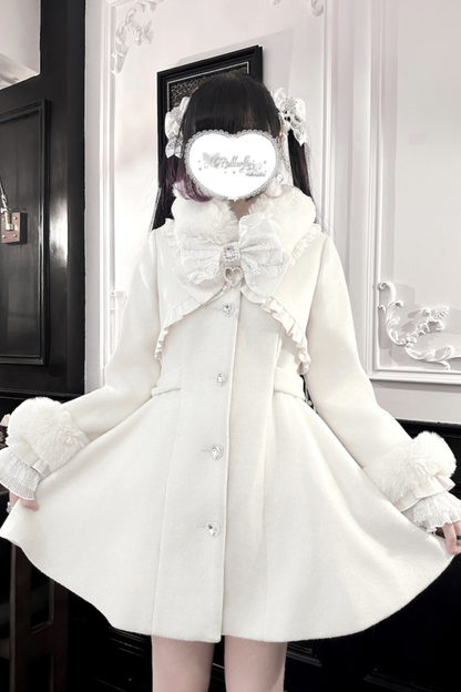 リボンウエストマークフレアコート