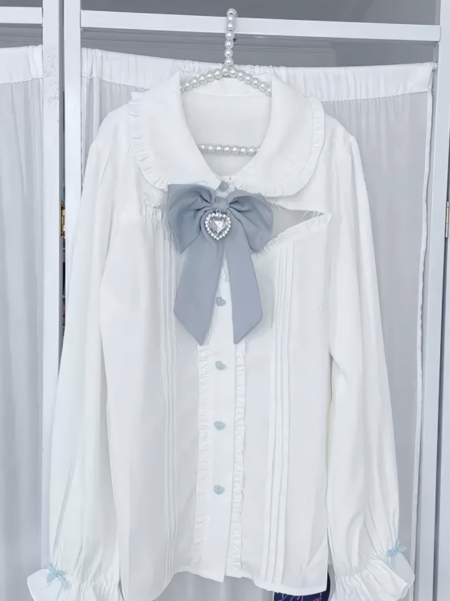 로고 지워주세요🥺어려우신 경우 이미지 이외로 해 두세요 Meijiu Gakuen mine water color system angel kakuma mass production type women's lace long-sleeved shirt skirt セット