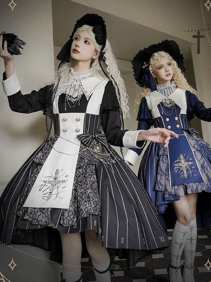 【2月26日予約締切】ゴシックエンブロイダリーストライプ懐中時計シスタードレスフルセット＋ヘッドドレス