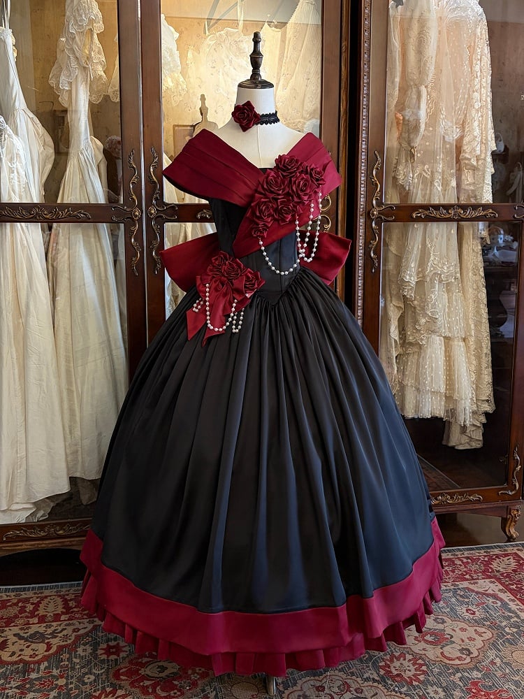 [Précommande jusqu'au 28 avril] Chapeau + accessoires de la série Princesse Rose Gothique Élégante