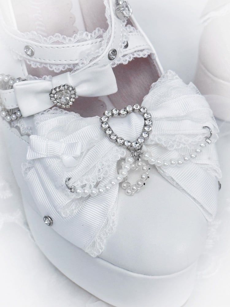 【12月12日予約締切】ジェムストーンパールリボンロリータハイヒール