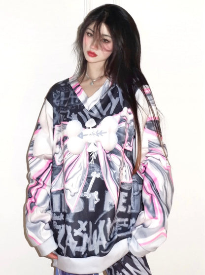 y2k hood dark pop design hoodie