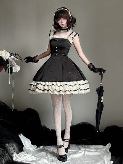 【1月29日予約締切】エレガントルージュロリータフリルリボンサスドレス＋チョーカー