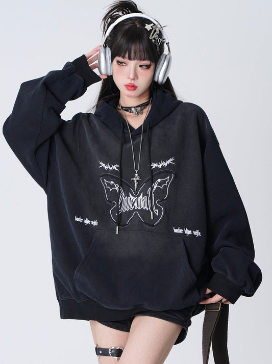 High Experience Card Butterfly Hooded Hoodie