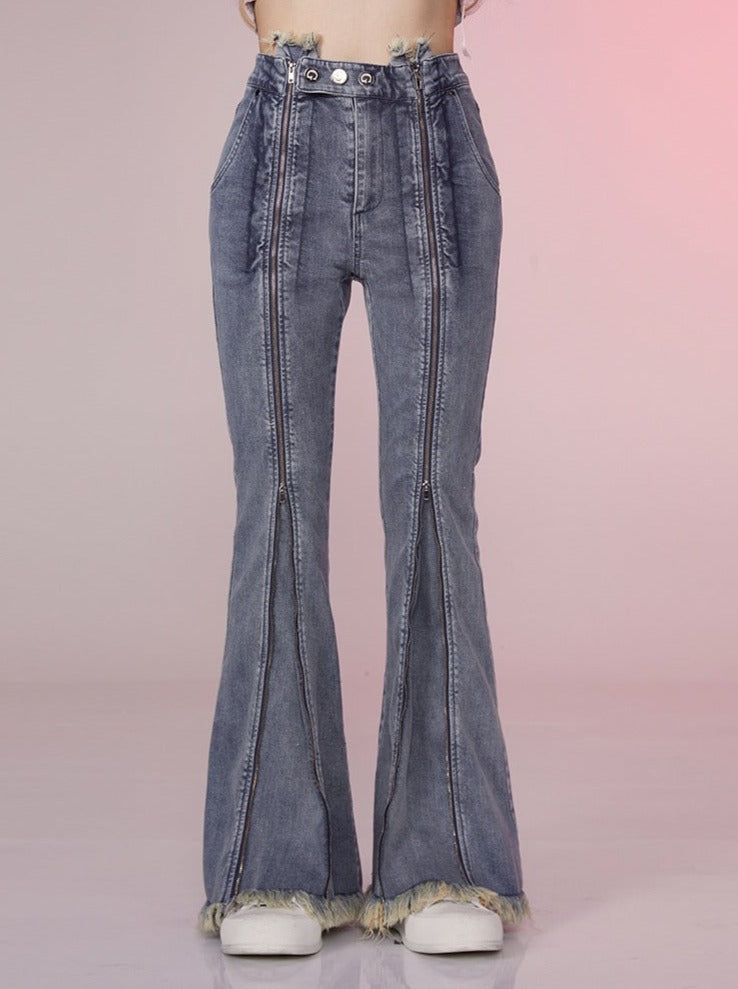 High Street Fashionable Osh Flared Denim